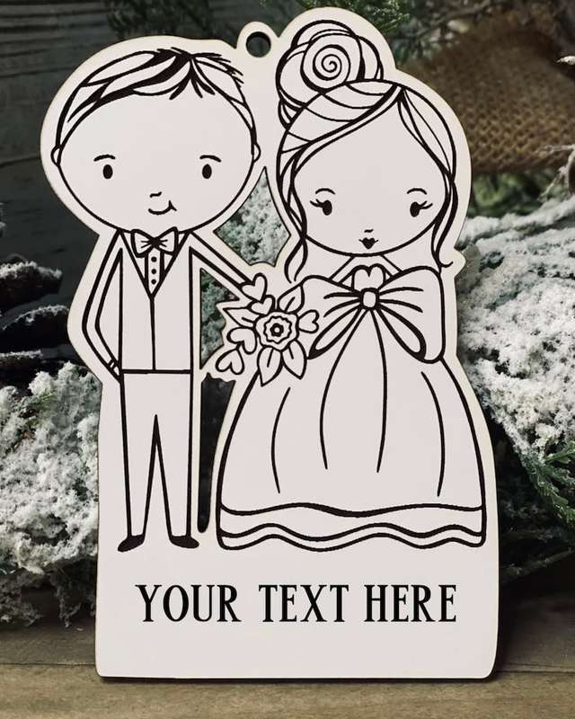 Digital download Wedding Bride Groom svg ornament file for Glowforge and laser cutters SVG FILE ONLY